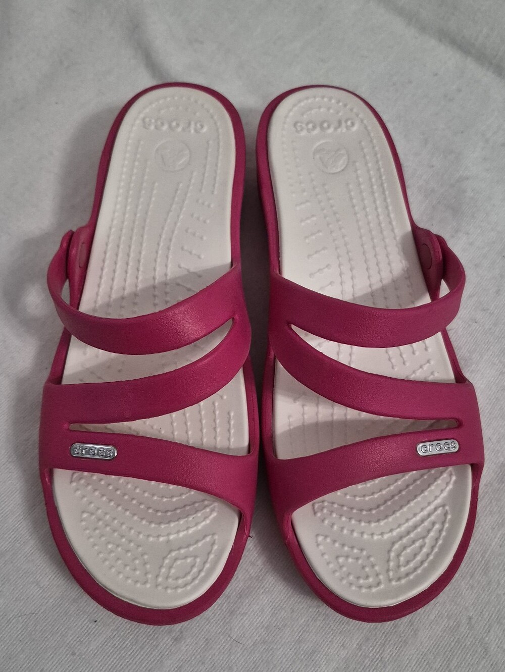 Crocs Patricia Wedge Sandal Pink White Size 8